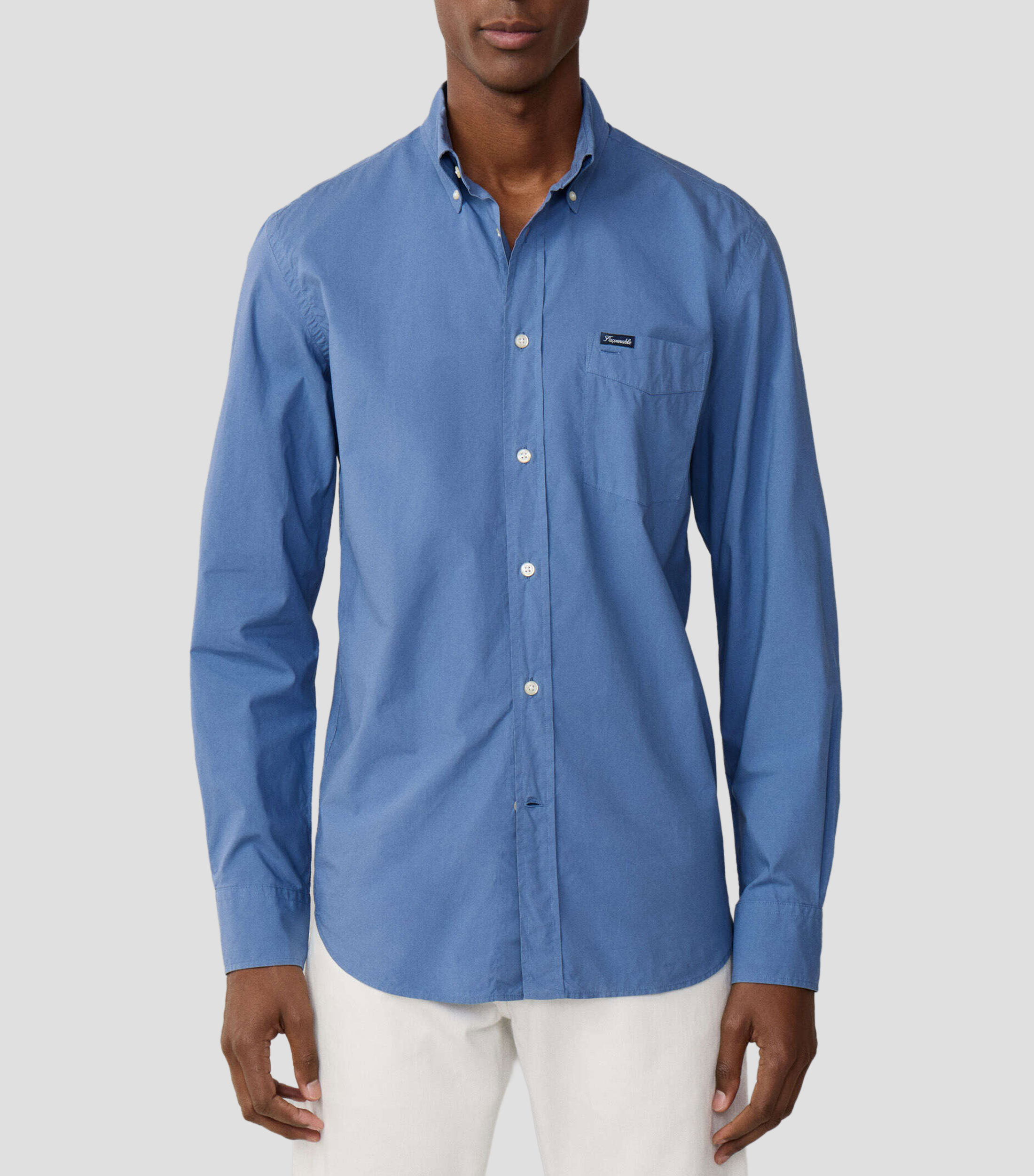 Camisa lisa manga larga Hombre